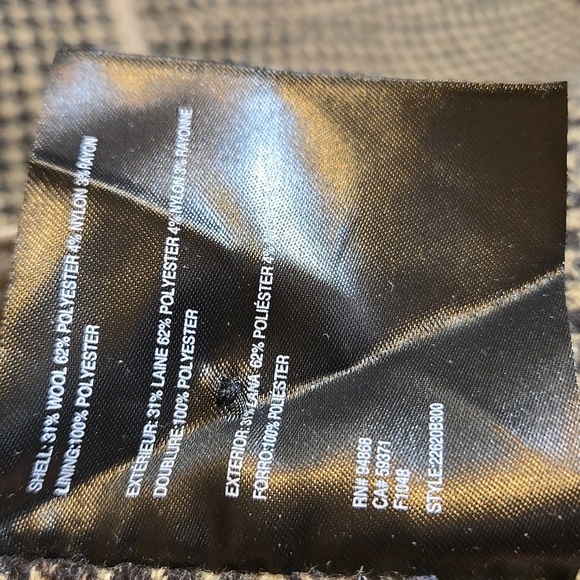 Anthropologie Bernardo Houndstooth Wool Blend Double-Breasted Handmade Blazer - Picture 17 of 17